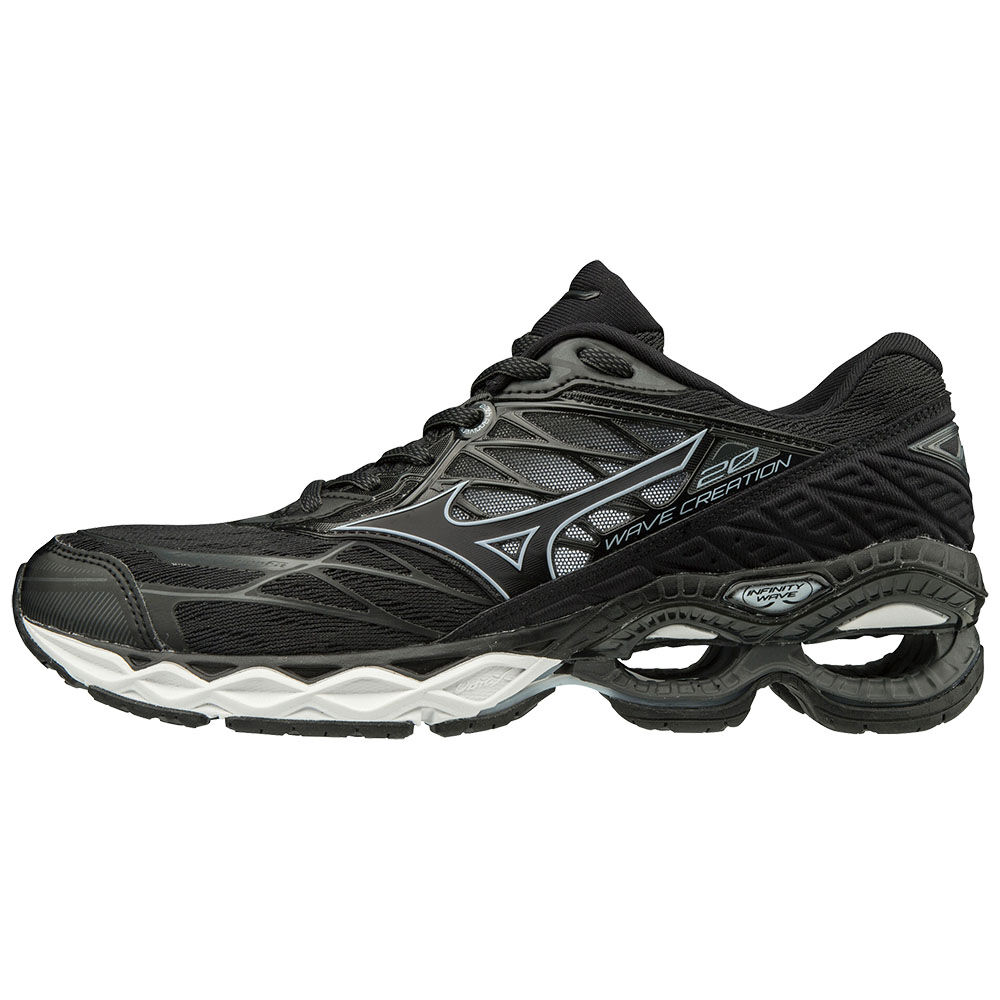 Damske Bezecke Topanky Mizuno WAVE CREATION 20 Čierne/Modre Vypredaj PXWU78124